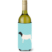 "Caroline's Treasures Dorper Sheep Blue Check Decorative Bottle Hugger, 750 ml, Multicolor"