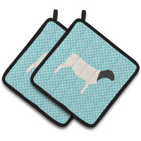 "Caroline's Treasures Dorper Sheep Blue Check Decorated Pot Holder, 7.5"" x 7.5"""