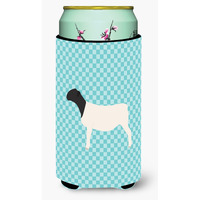"Caroline's Treasures Dorper Sheep Blue Check Decorative Can Hugger, Tall Boy, Multicolor"
