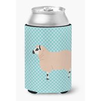 "Caroline's Treasures Kerry Hill Sheep Blue Check Decorative Can Hugger, Multicolor"
