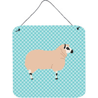 "Caroline's Treasures Blue Kerry Hill Sheep Check Metal Print, 6"" H x 6"" W"