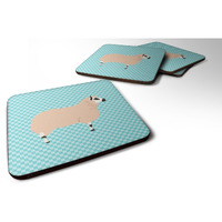 "Caroline's Treasures Kerry Hill Sheep Blue Check Decorative coasters, 3.5, Multicolor"