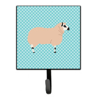 "Caroline's Treasures Kerry Hill Sheep Blue Check Wall Hook, Small, Multicolor"