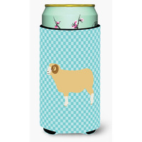 "Caroline's Treasures Horned Dorset Sheep Blue Check Decorative Can Hugger, Tall Boy, Multicolor"
