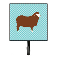 "Caroline's Treasures Merino Sheep Blue Check Wall Hook, Small, Multicolor"