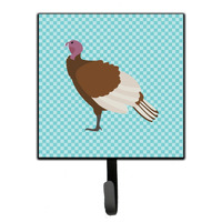 "Caroline's Treasures Bourbon Red Turkey Hen Blue Check Wall Hook, Small, Multicolor"