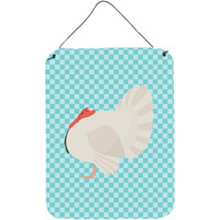 "Caroline's Treasures White Holland Turkey Blue Check Metal Print, 16hx12w, Multicolor"