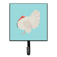"Caroline's Treasures White Holland Turkey Blue Check Wall Hook, Small, Multicolor"