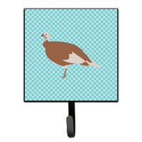 "Caroline's Treasures Jersey Buff Turkey Hen Blue Check Wall Hook, Small, Multicolor"