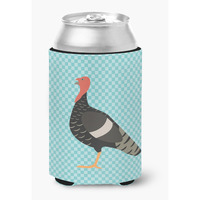 "Caroline's Treasures Marragansett Turkey Blue Check Decorative Can Hugger, Multicolor"