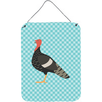 "Caroline's Treasures Marragansett Turkey Blue Check Metal Print, 16hx12w, Multicolor"