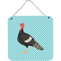 "Caroline's Treasures Blue Marragansett Turkey Check Metal Print, 6"" H x 6"" W"