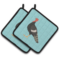 "Caroline's Treasures Marragansett Turkey Blue Check Decorated Pot Holder, 7.5"" x 7.5"""