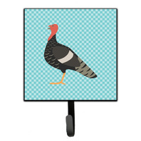 "Caroline's Treasures Marragansett Turkey Blue Check Wall Hook, Small, Multicolor"