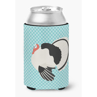 "Caroline's Treasures Royal Palm Turkey Blue Check Decorative Can Hugger, Multicolor"