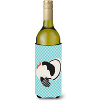 "Caroline's Treasures Royal Palm Turkey Blue Check Decorative Bottle Hugger, 750 ml, Multicolor"