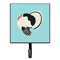 "Caroline's Treasures Royal Palm Turkey Blue Check Wall Hook, Small, Multicolor"