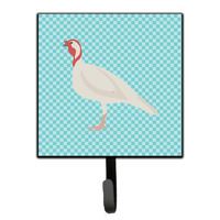 "Caroline's Treasures Blue Check Beltsville Small White Turkey Hen Wall Hook, Multicolor"