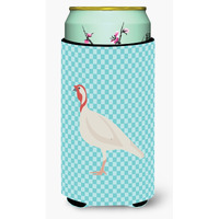 "Caroline's Treasures Beltsville Small White Turkey Hen Blue Check Decorative Can Hugger, Tall Boy, Multicolor"