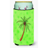 "Caroline's Treasures Palm Tree Green Polkadot Beverage Insulator Hugger, Tall, Multicolor"