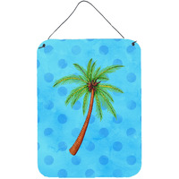 "Caroline's Treasures Palm Tree Blue Polkadot Metal Print, 16hx12w, Multicolor"