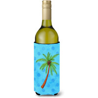 "Caroline's Treasures Palm Tree Blue Polkadot Beverage Insulator Hugger, 750 ml, Multicolor"