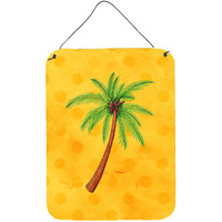 "Caroline's Treasures Palm Tree Yellow Polkadot Metal Print, 16hx12w, Multicolor"