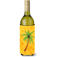 "Caroline's Treasures Palm Tree Yellow Polkadot Beverage Insulator Hugger, 750 ml, Multicolor"