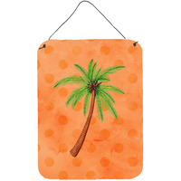 "Caroline's Treasures Palm Tree Orange Polkadot Metal Print, 16hx12w, Multicolor"