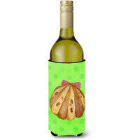 "Caroline's Treasures Sea Shell Green Polkadot Beverage Insulator Hugger, 750 ml, Multicolor"