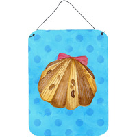 "Caroline's Treasures Sea Shell Blue Polkadot Metal Print, 16hx12w, Multicolor"