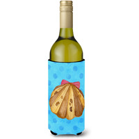 "Caroline's Treasures Sea Shell Blue Polkadot Beverage Insulator Hugger, 750 ml, Multicolor"