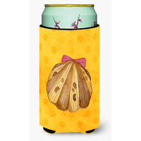 "Caroline's Treasures Sea Shell Yellow Polkadot Beverage Insulator Hugger, Tall, Multicolor"
