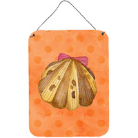"Caroline's Treasures Sea Shell Orange Polkadot Metal Print, 16hx12w, Multicolor"