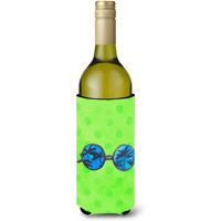 "Caroline's Treasures Sunglasses Green Polkadot Beverage Insulator Hugger, 750 ml, Multicolor"