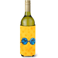 "Caroline's Treasures Sunglasses Yellow Polkadot Beverage Insulator Hugger, 750 ml, Multicolor"