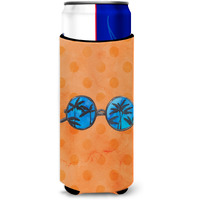 "Caroline's Treasures Sunglasses Orange Polkadot Beverage Insulator Hugger, Slim, Multicolor"