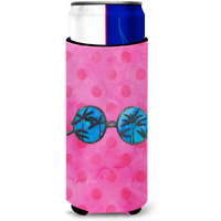 "Caroline's Treasures Sunglasses Pink Polkadot Beverage Insulator Hugger, Slim, Multicolor"