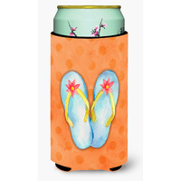 "Caroline's Treasures Flip Flops Orange Polkadot Beverage Insulator Hugger, Tall, Multicolor"