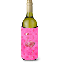 "Caroline's Treasures Flamingo Pink Polkadot Beverage Insulator Hugger, 750 ml, Multicolor"