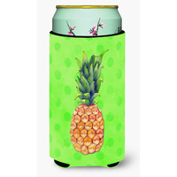 "Caroline's Treasures Pineapple Green Polkadot Beverage Insulator Hugger, Tall, Multicolor"