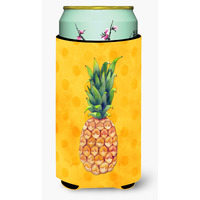 "Caroline's Treasures Pineapple Yellow Polkadot Beverage Insulator Hugger, Tall, Multicolor"