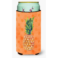 "Caroline's Treasures Pineapple Orange Polkadot Beverage Insulator Hugger, Tall, Multicolor"