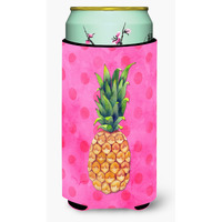 "Caroline's Treasures Pineapple Pink Polkadot Beverage Insulator Hugger, Tall, Multicolor"