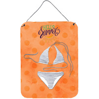 "Caroline's Treasures Bikini Swimsuit Orange Polkadot Metal Print, 16hx12w, Multicolor"