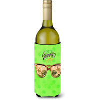 "Caroline's Treasures Beach Sunglasses Green Polkadot Beverage Insulator Hugger, 750 ml, Multicolor"