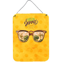 "Caroline's Treasures Beach Sunglasses Yellow Polkadot Metal Print, 16hx12w, Multicolor"