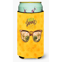 "Caroline's Treasures Beach Sunglasses Yellow Polkadot Beverage Insulator Hugger, Tall, Multicolor"