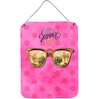 "Caroline's Treasures Beach Sunglasses Pink Polkadot Metal Print, 16hx12w, Multicolor"