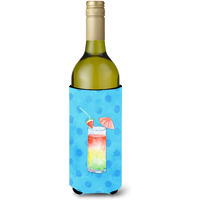 "Caroline's Treasures Umberella Cocktail Blue Polkadot Beverage Insulator Hugger, 750 ml, Multicolor"
